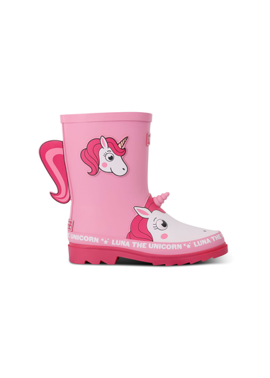 Regatta Luna the Unicorn Pink Kids' Mudplay II wellies