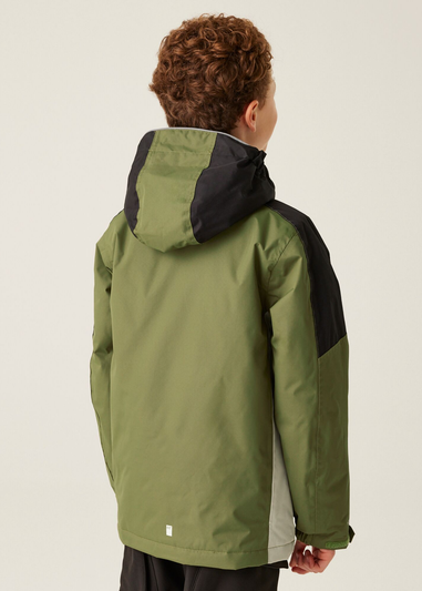 Regatta Nephrite Green Black Abbey Stone Kids' Hurdle V Waterproof Jacket