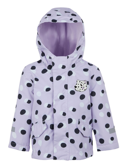 Regatta Shyla The Leopard Lilac Frost Kids' Animal Rainy Day Jacket