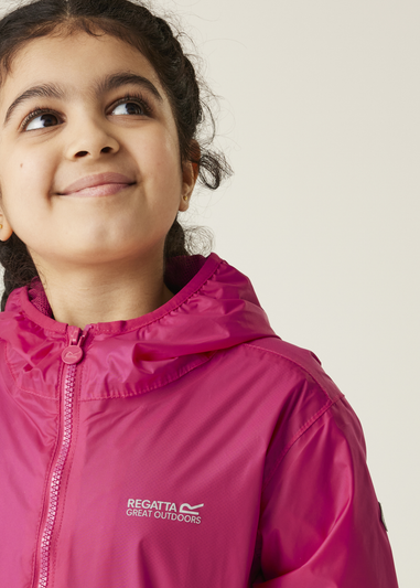 Regatta Pink Potion  Kids' Lever II Waterproof Packaway Jacket