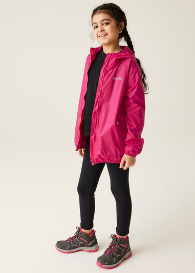 Regatta Pink Potion  Kids' Lever II Waterproof Packaway Jacket