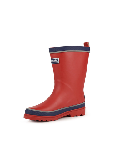 Regatta Senator Red Prussian  Kids' Foxfire Reflective Wellies