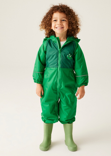 Regatta Stompy the Dinosaur Jelly Bean Kids' Mudplay III Waterproof Puddle Suit