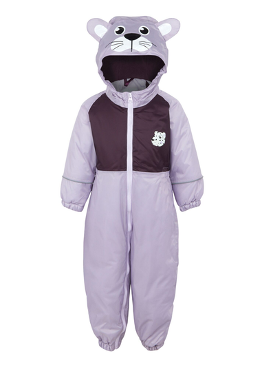 Regatta Shyla The Leopard Lilac Frost Kids' Mudplay III Waterproof Puddle Suit