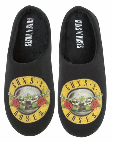 Guns N Roses Black Logo Mule Slippers