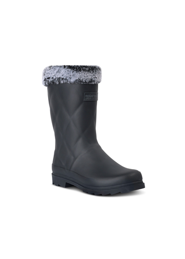 Regatta Black Luxley Mid Fur Lined Wellies