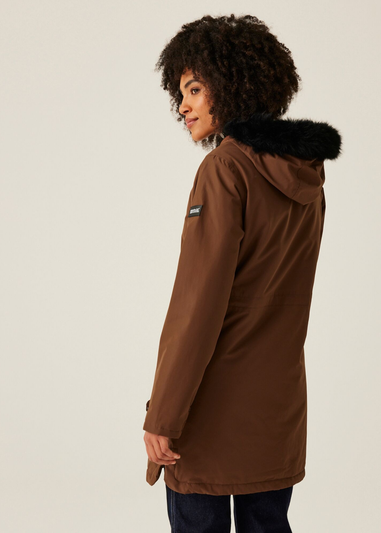 Regatta Dark Brown Sabinka II Fur Trim Parka Jacket