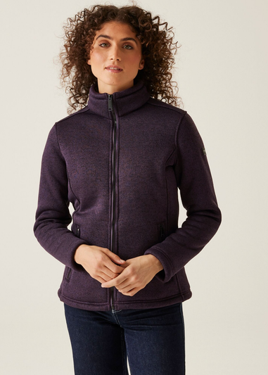 Regatta Deep Plum Black Razia II Full Zip Bonded Fleece