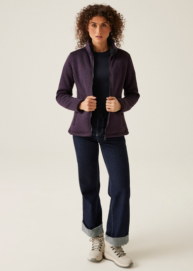 Regatta Deep Plum Black Razia II Full Zip Bonded Fleece