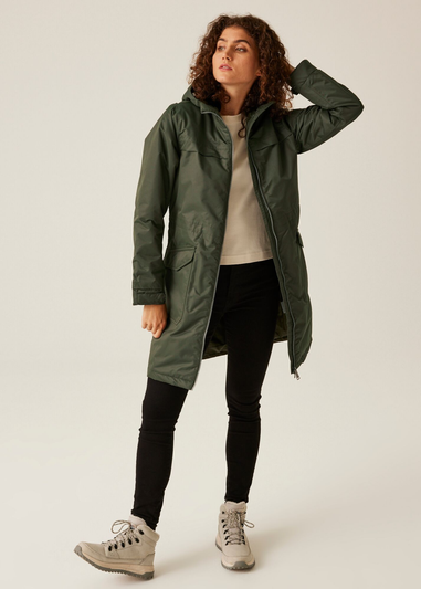 Regatta Dark Khaki Black Romine II Waterproof Parka Jacket