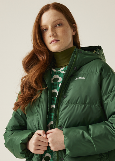 Regatta Eden Rain Cloud Emerald Orla Kiely Oversized Quilted Jacket