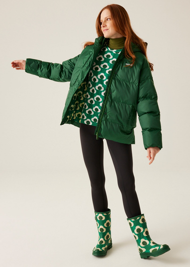 Regatta Eden Rain Cloud Emerald Orla Kiely Oversized Quilted Jacket