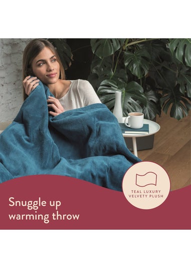 Dreamland IntelliHeat Teal Throw