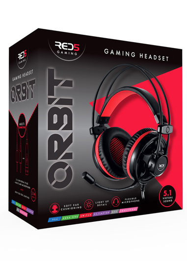 RED5 Black/Red Gaming Headphones Orbit