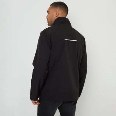 Threadbare Black Funnel Neck Lightweight Jacket With Stretch