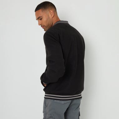 Threadbare Black Varsity Bomber Jacket