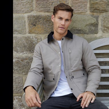 Threadbare Beige Cotton Twill Lightweight Jacket