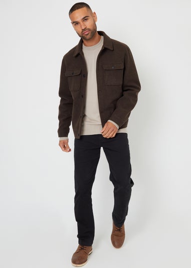 Threadbare Chocolate Brushed Button Up Shacket