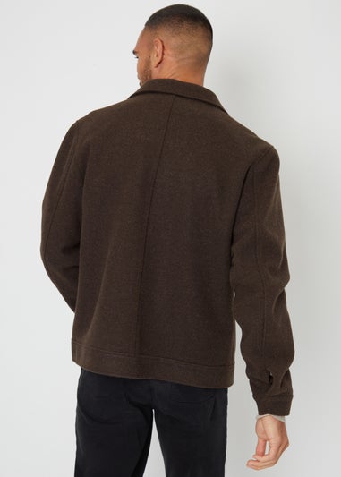 Threadbare Chocolate Brushed Button Up Shacket