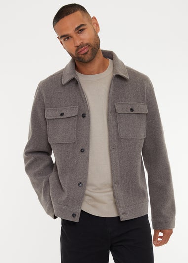 Threadbare Taupe Brushed Button Up Shacket