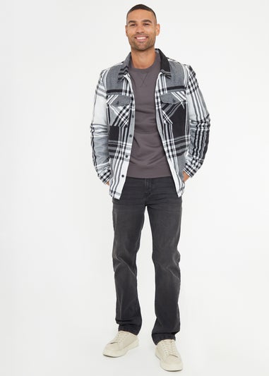 Threadbare Black Brushed Check Shacket