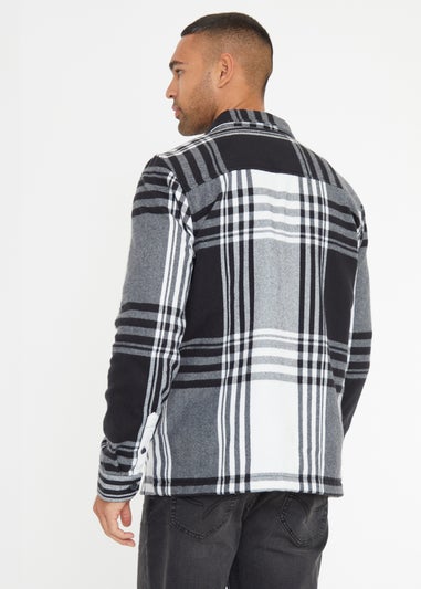 Threadbare Black Brushed Check Shacket