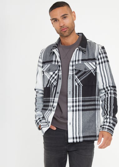 Threadbare Black Brushed Check Shacket