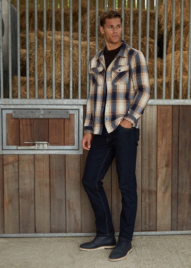 Threadbare Brown Brushed Check Shacket