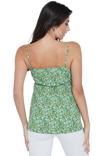 Gini London Green Floral Strappy Cami Top