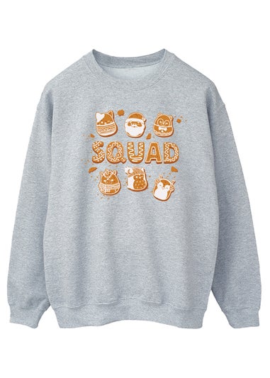 Squishmallows Grey Christmas Gingerbread Squad Heather Sweatshirt