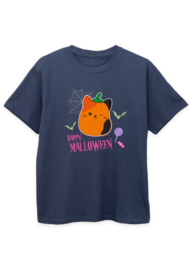 Squishmallows Kids Navy Happy Malloween T-Shirt (5-13 Years)