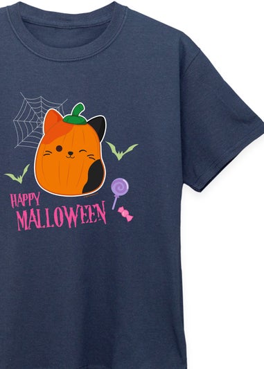 Squishmallows Kids Navy Happy Malloween T-Shirt (5-13 Years)