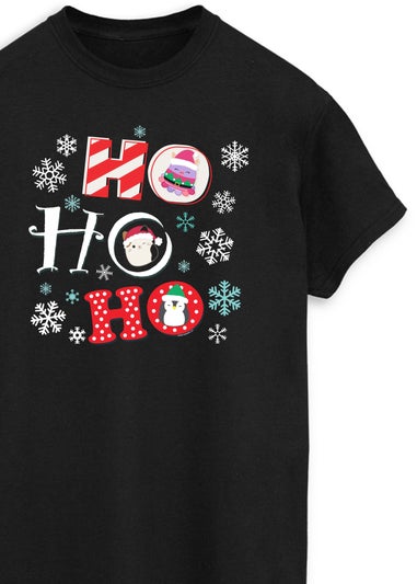 Squishmallows Black Ho Ho Ho Boyfriend Fit T-Shirt