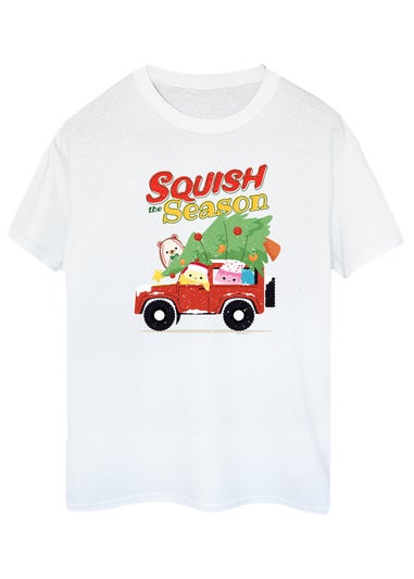 Squishmallows White Squish The Season Boyfriend Fit T-Shirt