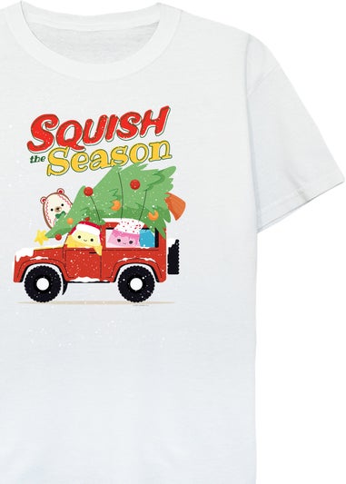 Squishmallows Kids White Squish The Season T-Shirt (5-13 Years)