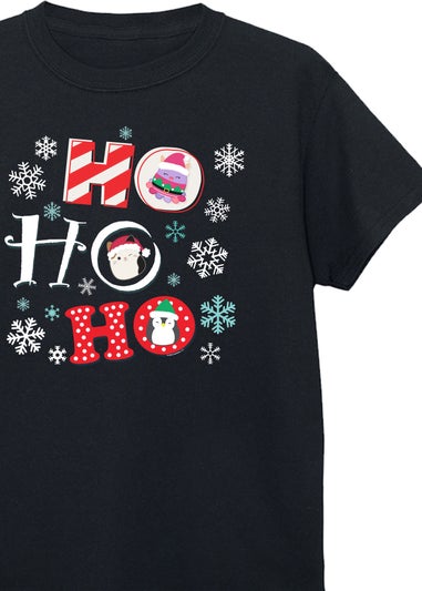 Squishmallows Kids Black Ho Ho Ho T-Shirt (5-13 Years)