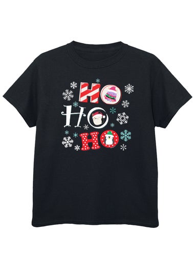 Squishmallows Kids Black Ho Ho Ho T-Shirt (5-13 Years)