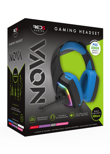 RED5 Black/Blue Gaming Headphone Nova 2