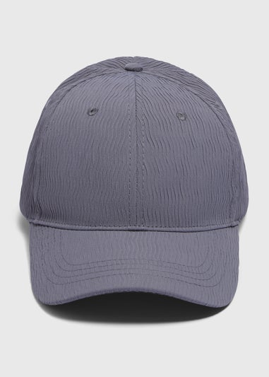 Grey Crinkle Fabric Cap