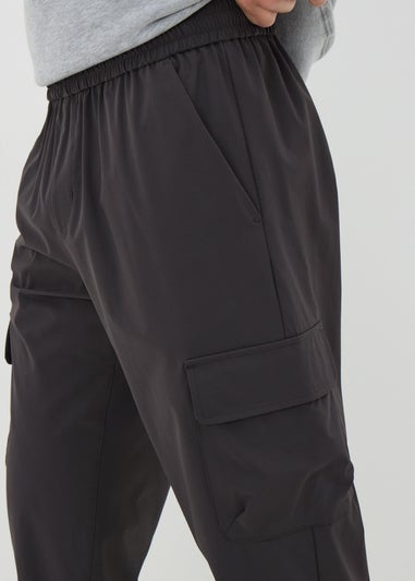 Charcoal Smart Cuffed Cargo Trousers