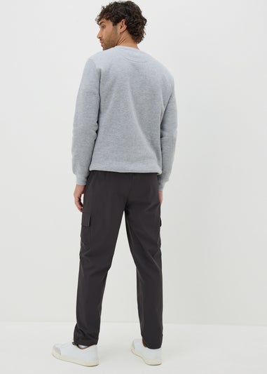 Charcoal Smart Cuffed Cargo Trousers