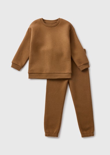 Boys Tan Sweatshirt & Jogging Bottom Set (1-7yrs)