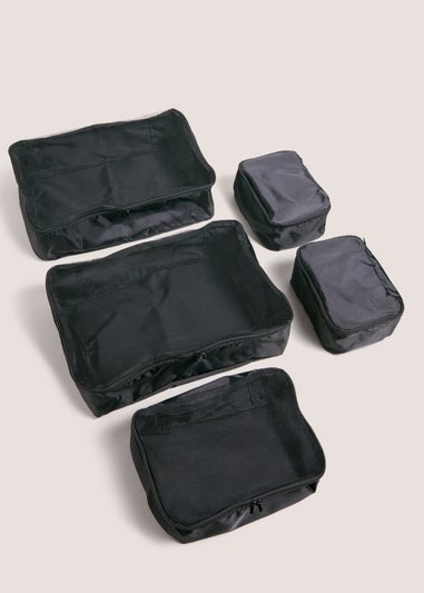 5 Pack Black Packing Cubes