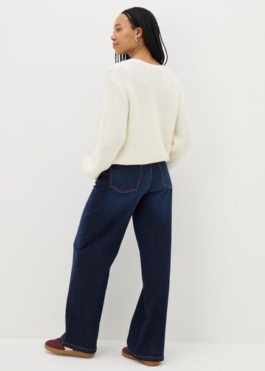 Papaya Petite Dark Wash Wide Leg Jeans
