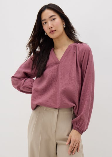 Raspberry Popover Blouse