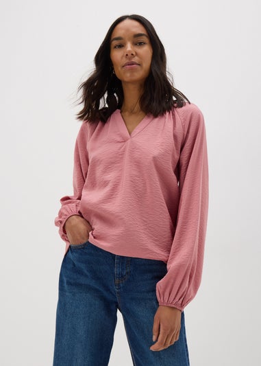 Pink Popover Blouse