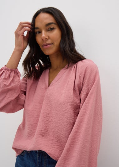 Pink Popover Blouse