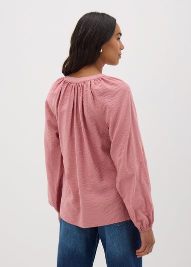 Pink Popover Blouse