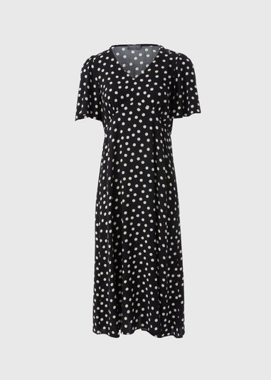 Black Polka Dot Midi Dress