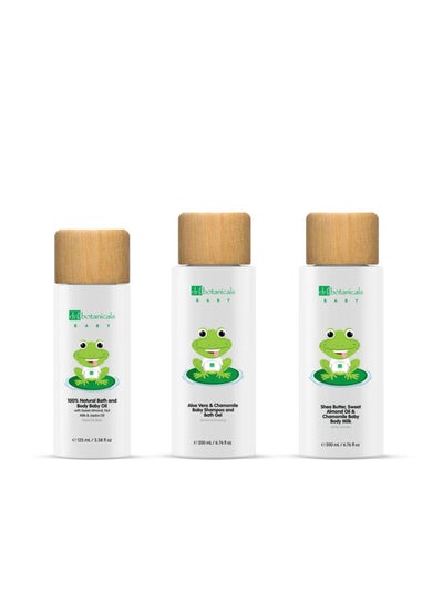 Dr Botanicals Baby Collection Shampoo & Bath Gel, Body Oil & Milk Kit